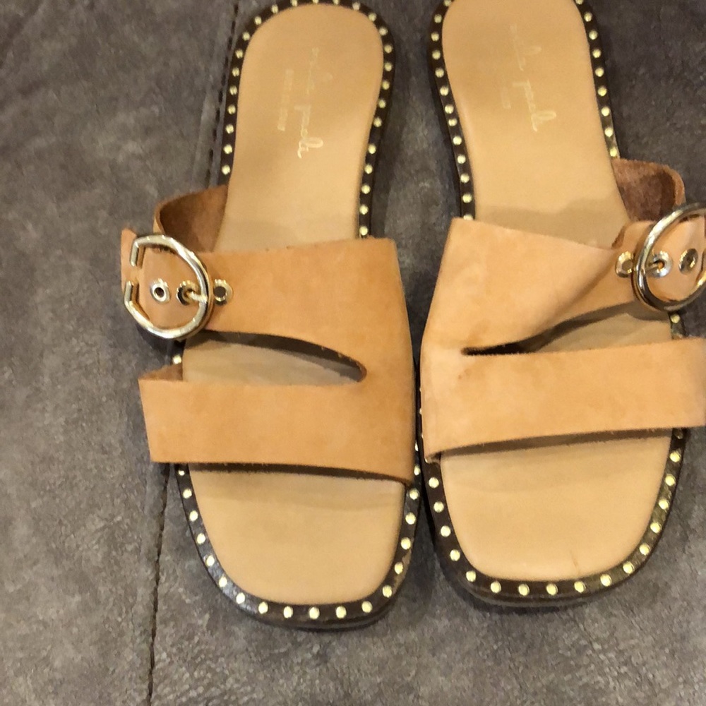 Mika Paoli Leather buckle studded Slide Sandals - Picture 3 of 7